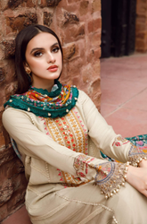 Maria B- Winter 3Pcs Dhanak Embroidered Suit- SRZ00104